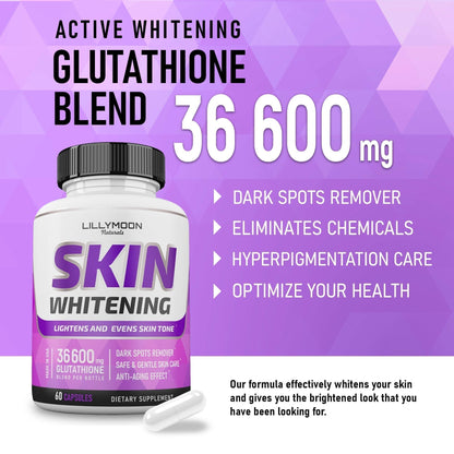 LILYMOON Glutathione Whitening Pills Skin Lightening Pills - Skin Whitening Formula - Maple Wellness Supplements