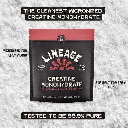 Lineage Provisions Micronized Creatine Monohydrate with Sea Salt - Micronized Creatine Powder for Training & Performance - Maple Wellness Supplements