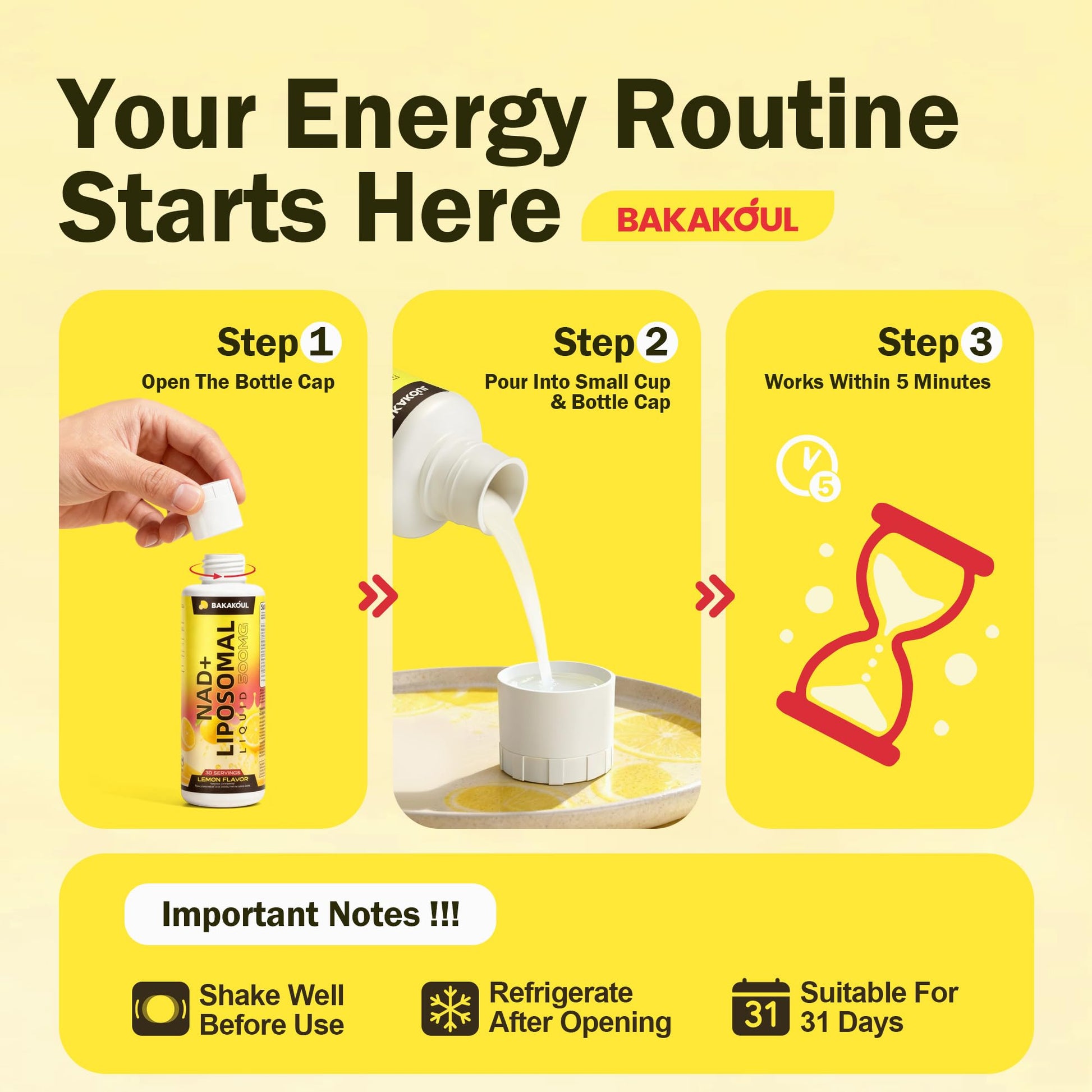 Liposomal NAD+ Liquid Supplement - Designed to Help Support Absorption - Nhanced Cellular Uptake, Helps Support Normal Cellular Health, Supports Cellular Energy Metabolism and Vitality - Lemon Flavor - Maple Wellness Supplements