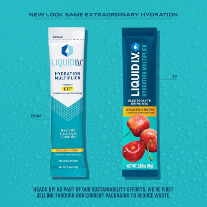 Liquid I.V.® Hydration Multiplier - Golden Cherry | Electrolyte Powder Drink Mix | 3 Pack (48 Servings) - Maple Wellness Supplements