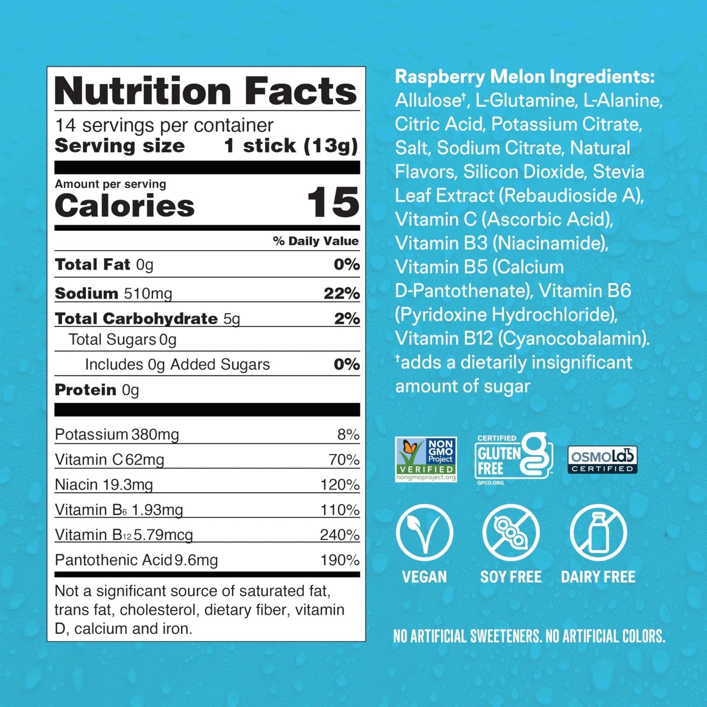 Liquid I.V.® Hydration Multiplier Sugar-Free - Raspberry Melon | Electrolyte Powder Drink Mix | 1 Pack (14 Servings) - Maple Wellness Supplements