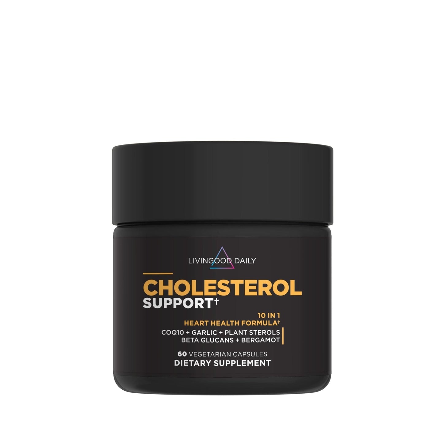 Livingood Daily Cholesterol Support Supplement with Garlic, CoQ10, Vitamin E, Bergamot, Plant Sterols for Body and Heart Health Support, Supports LDL and Triglycerides, Gluten Free, Vegan, 60 Capsules - Maple Wellness Supplements