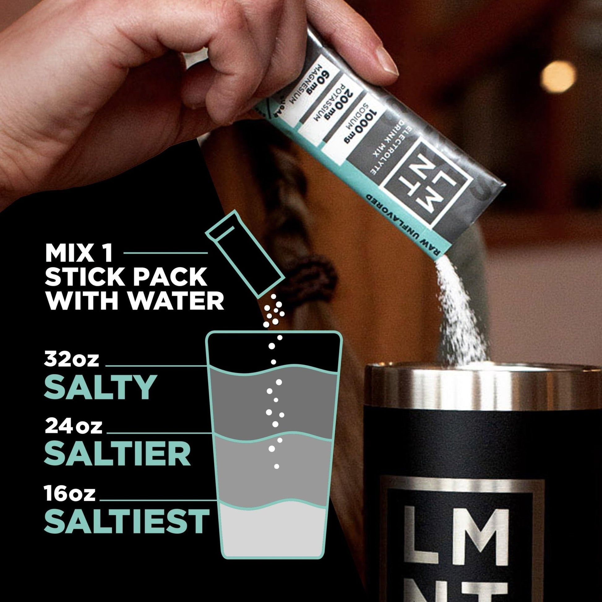 LMNT Zero Sugar Electrolytes - Raw Unflavored Salt | Drink Mix | 30-Count - Maple Wellness Supplements