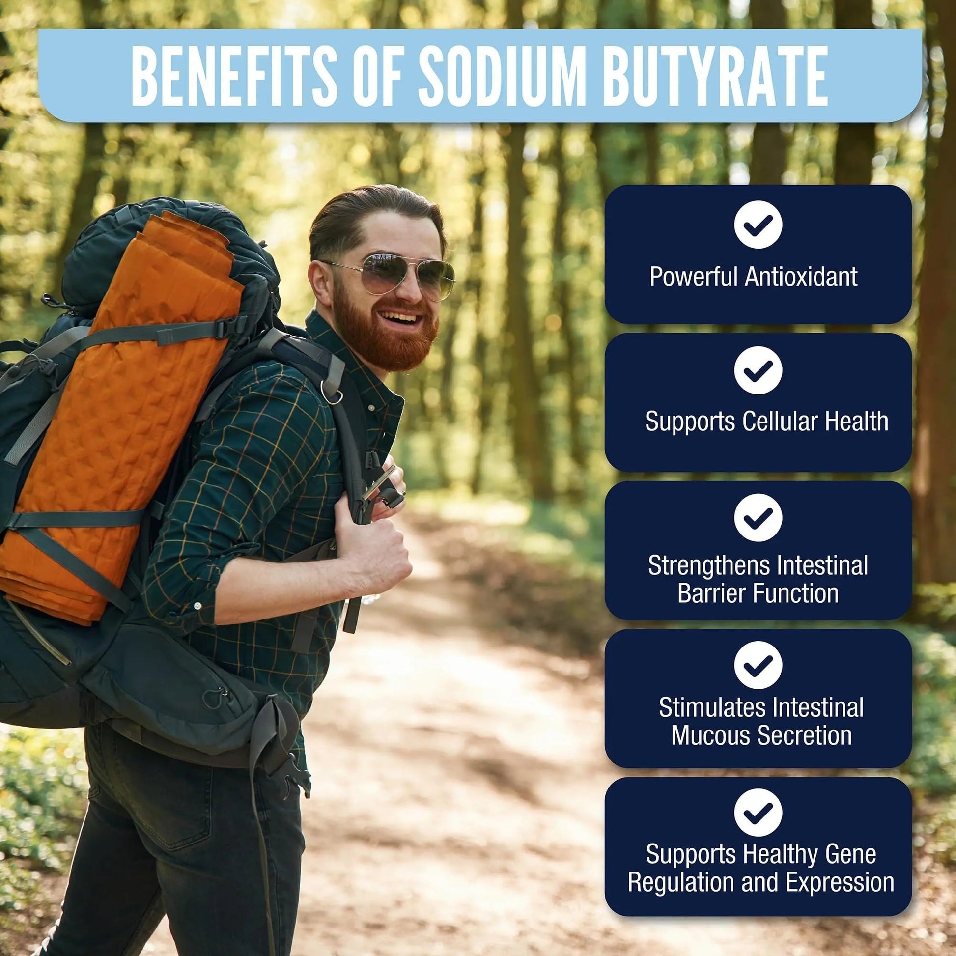 LongJuvity Sodium Butyrate Supplement (300mg) - Optimal Gut Health for Men & Women - Digestion Support & Leaky Gut Repair - Postbiotic Short Chain Fatty Acid, Lab Tested (120 Extended Release Caps) - Maple Wellness Supplements