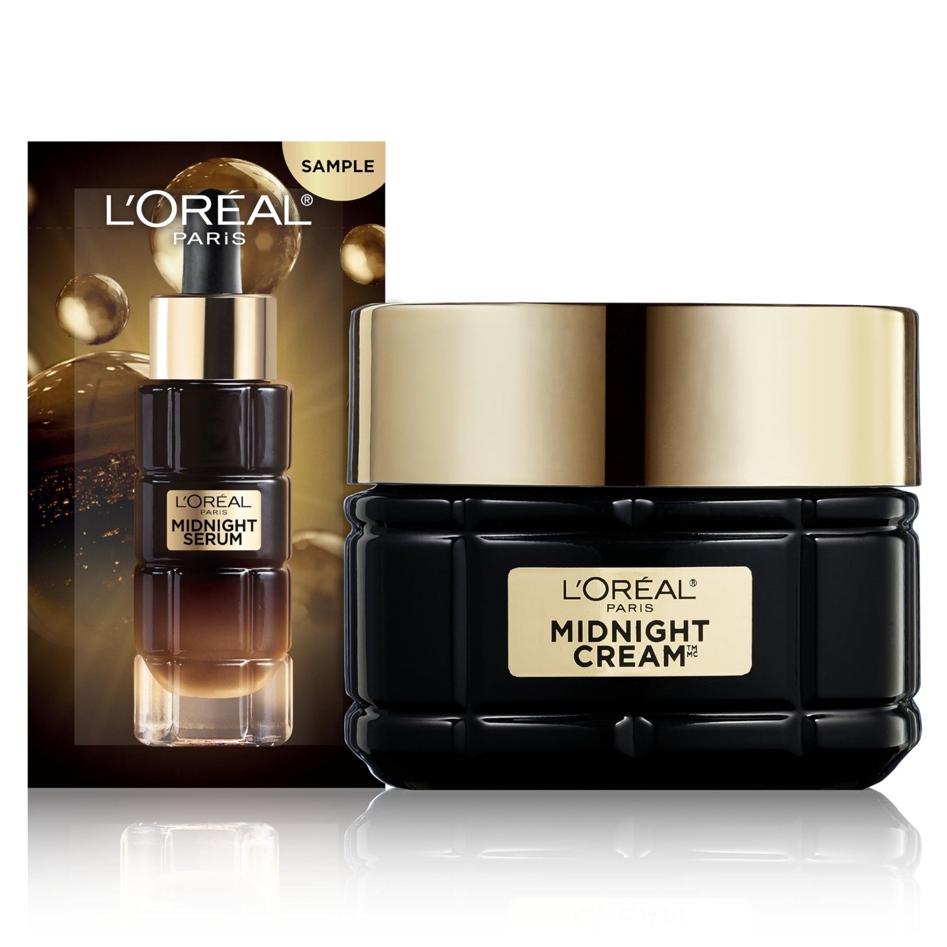 L'Oreal Paris Age Perfect Anti-Aging Midnight Cream, Face Moisturizer to Reduce Wrinkles and Firm Skin, 1.7oz + Serum Sample - Maple Wellness Supplements