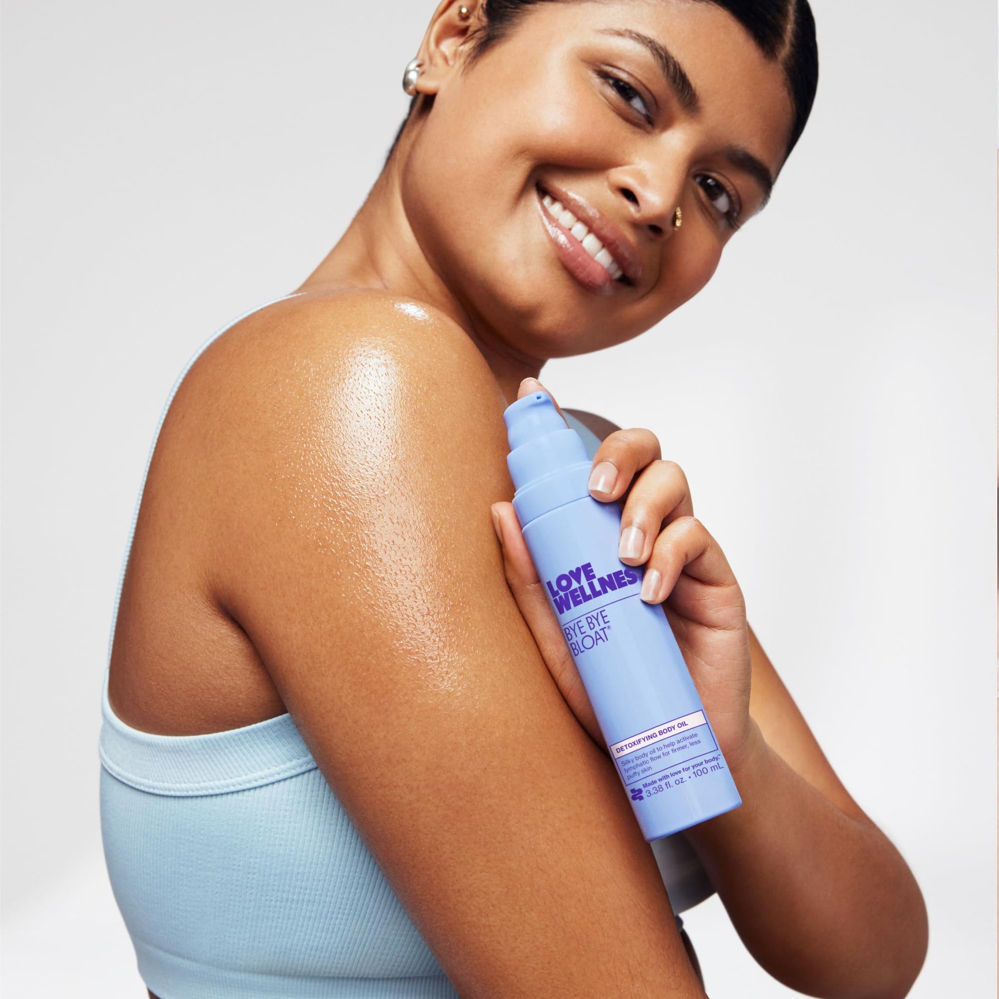 Love Wellness Bye Bye Bloat Detoxifying Body Oil | Lymphatic Drainage Oil to Hydrate, Depuff & Awaken Skin | Reduce Swelling Massage Oil for Women with Peppermint, Grapefruit & Rosemary Oil |100 mL - Maple Wellness Supplements