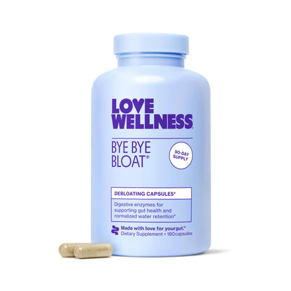 Love Wellness Bye Bye Bloat, Digestive Enzymes | Bloating Relief for Women | Help Reduce Gas Relief & Water Retention | Supports Digestive Health with Fenugreek & Dandelion | 180 Count - Maple Wellness Supplements