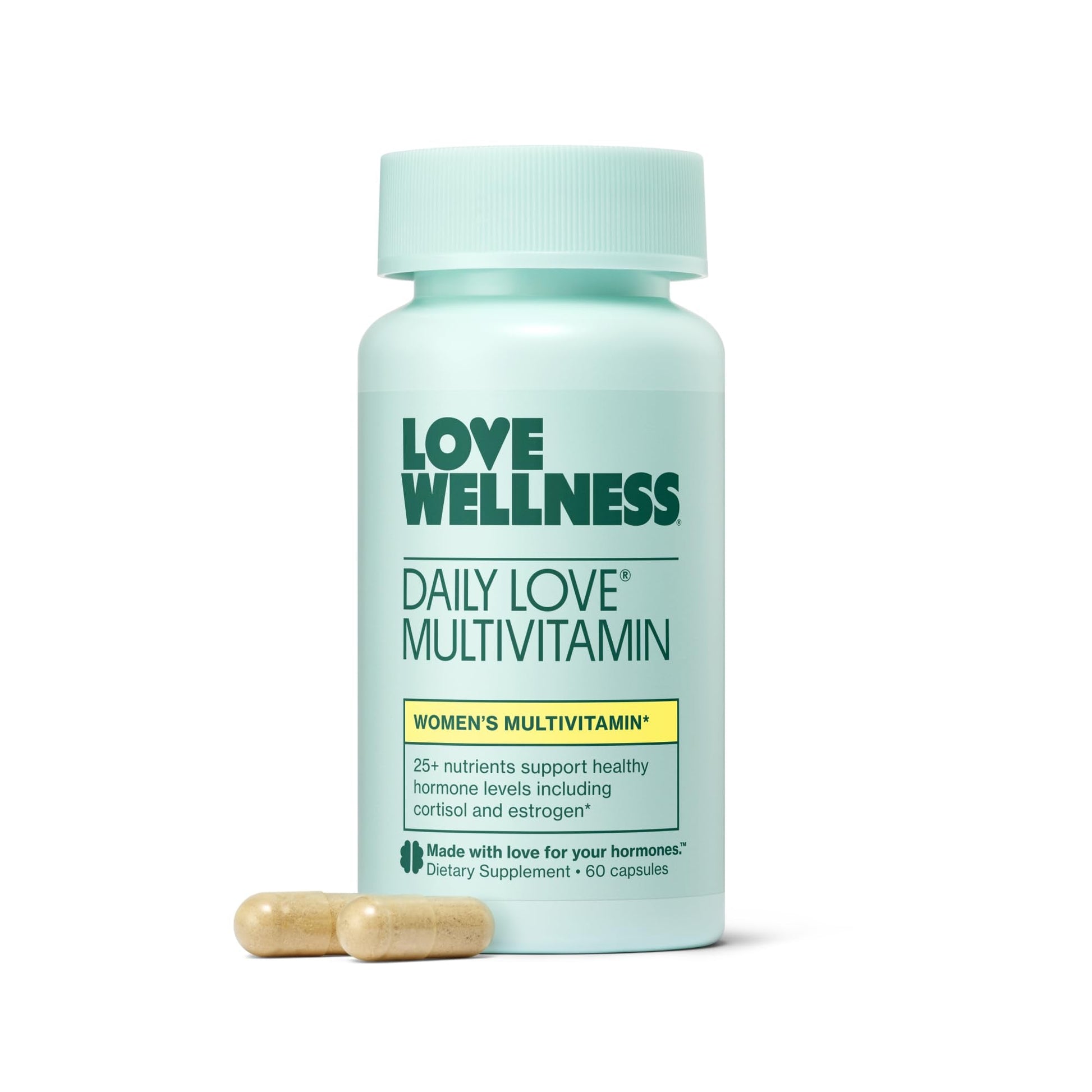 Love Wellness Daily Love Multivitamin for Women | Supports Energy, Cortisol, Immune Health, Stress Relief, & PMS | Complete with Vitamin D, C, Iron, Calcium, Zinc, & Biotin, Magnesium | 60 Count - Maple Wellness Supplements