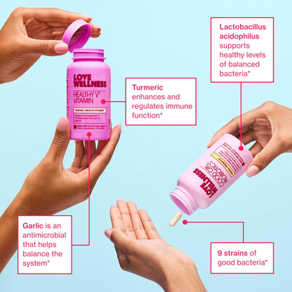 Love Wellness Good Girl Probiotics and Healthy V Vitamin | Womens Wellness Duo | Womens Probiotics Supplements for pH Balance and Vaginal Health - Maple Wellness Supplements