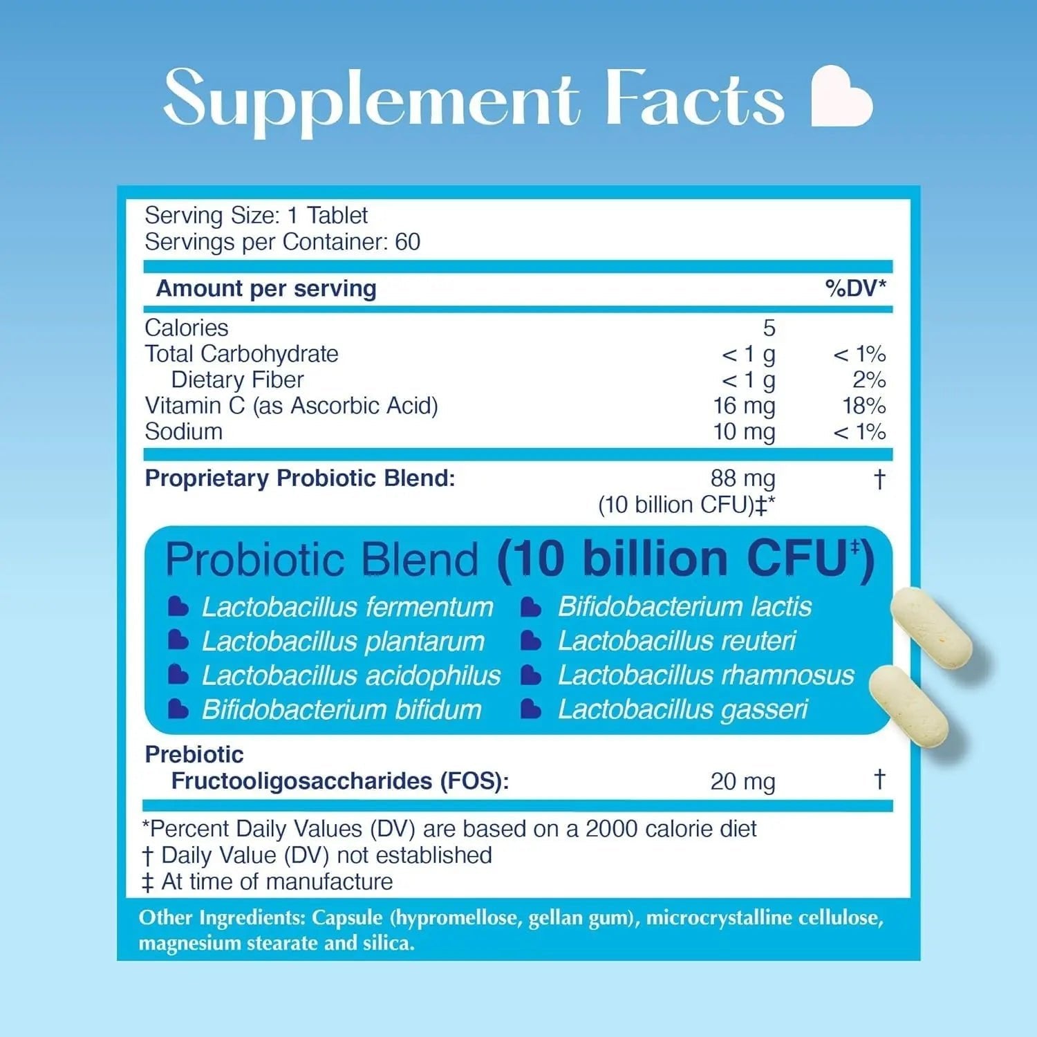 LOVEBUG Skinny Prebiotics and Probiotics for Women Digestive Health & Immune Support - 10 Billion CFU Probiotic Strains Gut Health, Gas, Constipation & Bloating, 60ct - Maple Wellness Supplements