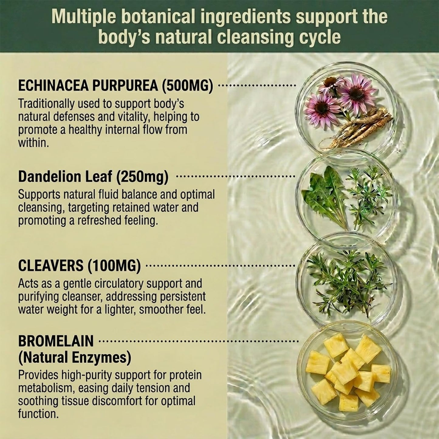 Lymphatic Drainage Capsules - Ease Body Heaviness & Facial Puffiness - Supports Natural Fluid Balance & Metabolism、Joint Discomfort - with Echinacea & Dandelion - 90 Vegan Capsules & Non-GMO - Maple Wellness Supplements