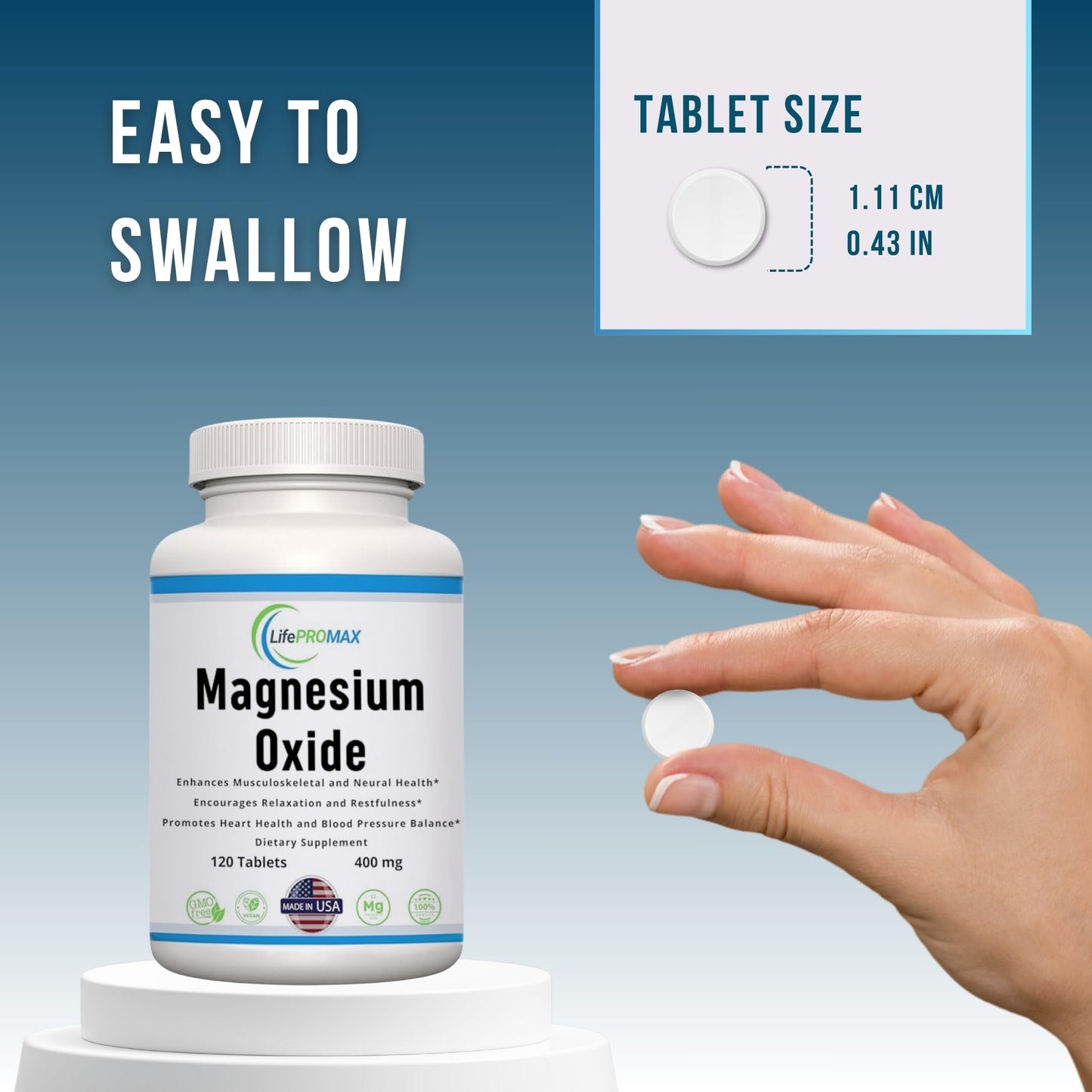 Magnesium 400mg [High Potency] Supplement – Magnesium Oxide for Immune Support, Muscle Recovery, Leg Cramps and Relaxation 120 Tablets - Maple Wellness Supplements