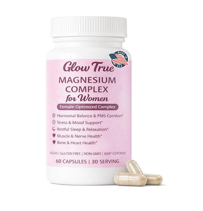 Magnesium Complex for Women – Spectrum 5-Form Magnesium Complex (500 mg), High Absorption Glycinate, Citrate, Oxide & Malate – Vegan, Non-GMO Supports Sleep, Energy, Hormone & Bone – 60 Capsules - Maple Wellness Supplements