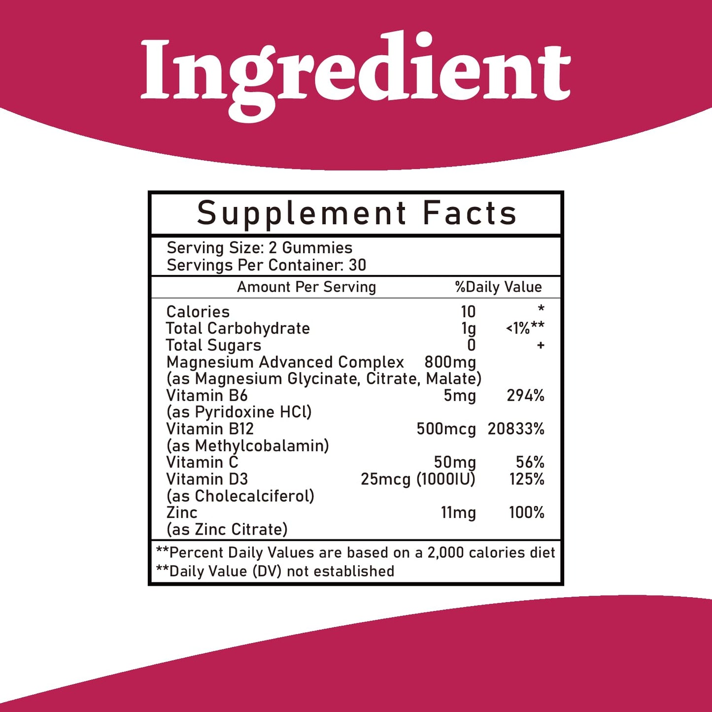 Magnesium Complex Gummies 800mg - 60 Counts Magnesium Glycinate&Citrate&Malate Gummy for Rest Muscle Function - Maple Wellness Supplements