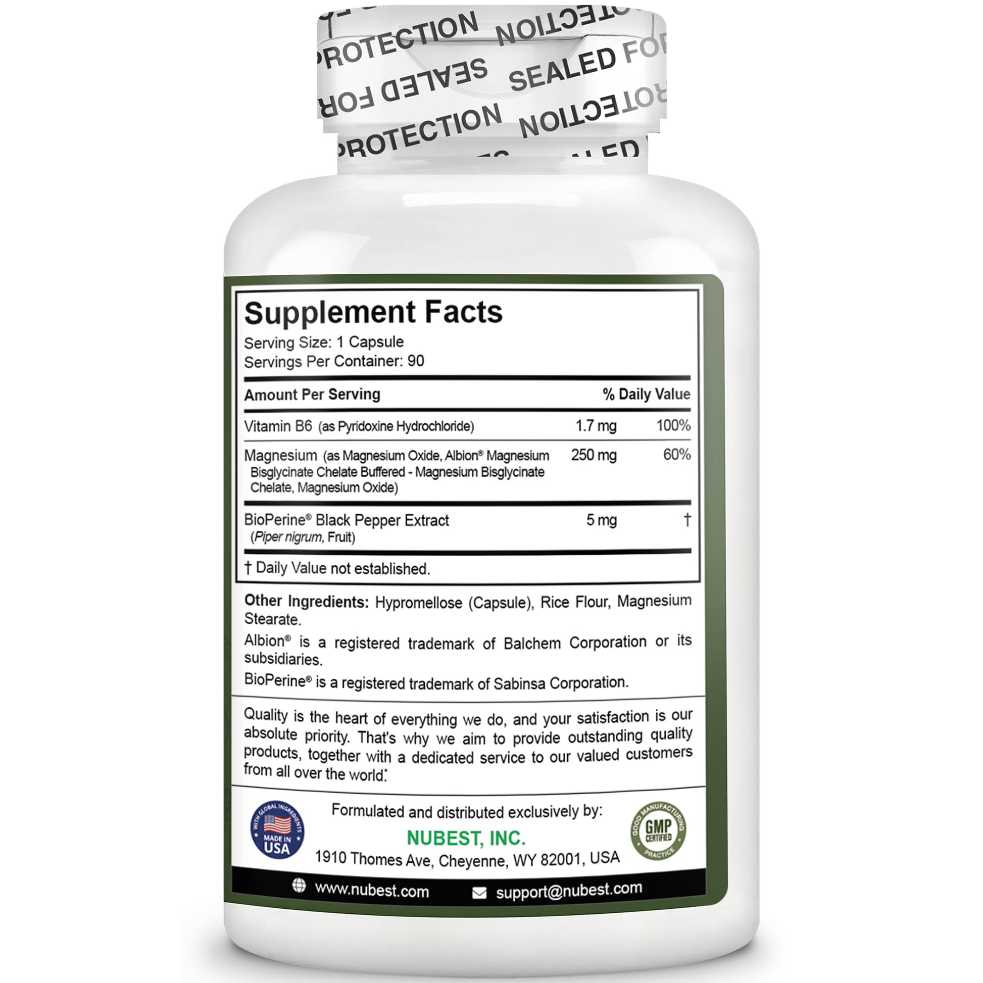 Magnesium Glycinate Chelate Complex with Albion Magnesium Bisglycinate Chelate, Vitamin B6 & BioPerine for Bone, Muscle, Natural Sleep, - Maple Wellness Supplements