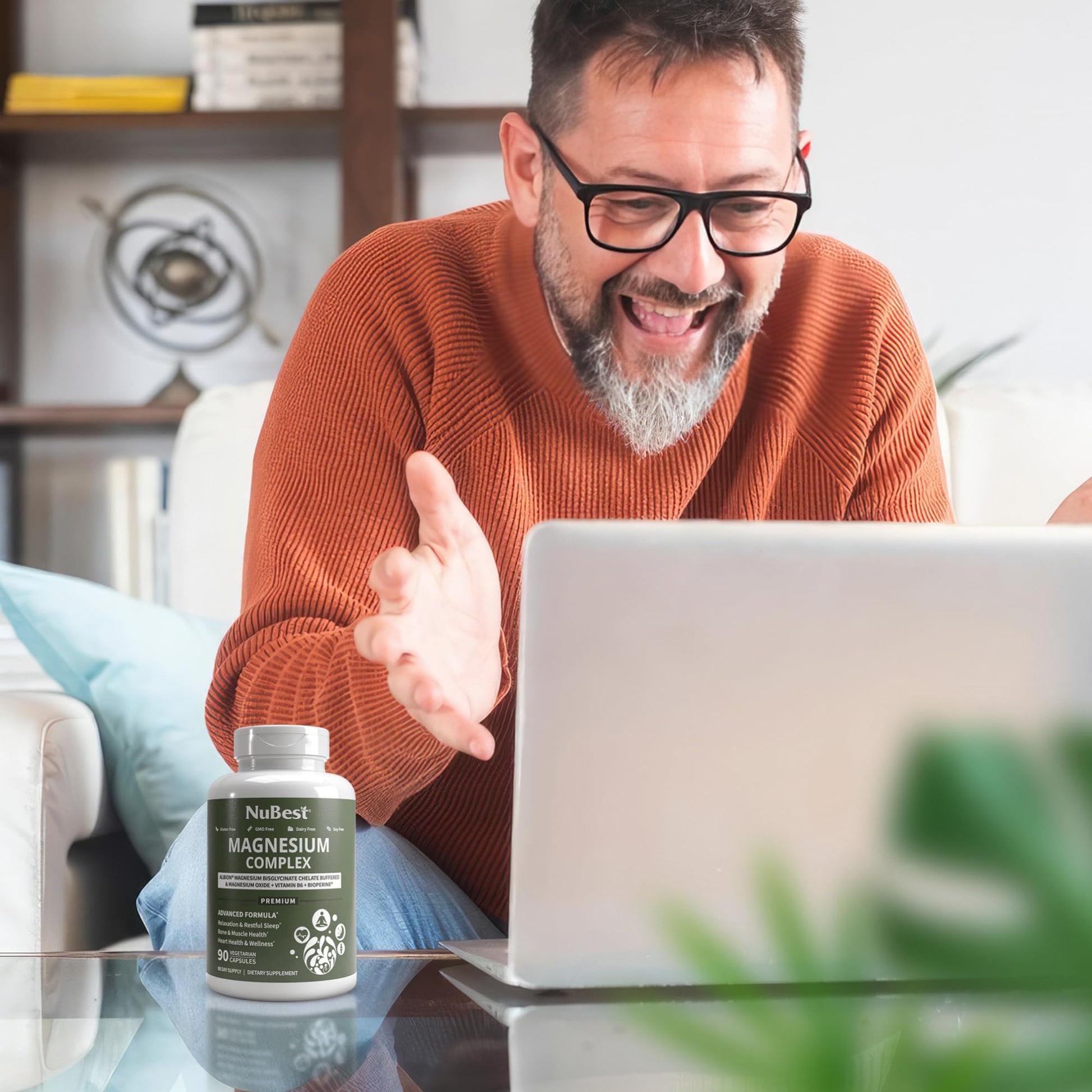 Magnesium Glycinate Chelate Complex with Albion Magnesium Bisglycinate Chelate, Vitamin B6 & BioPerine for Bone, Muscle, Natural Sleep, - Maple Wellness Supplements