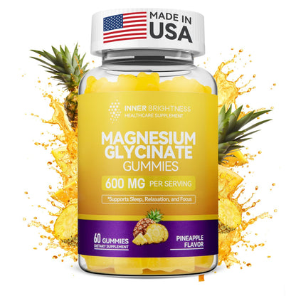 Magnesium Glycinate Gummies 600mg, Non-GMO, Gluten-Free, Magnesium Gummies for Adults & Kids, Sleep, Relaxation & Focus - Maple Wellness Supplements