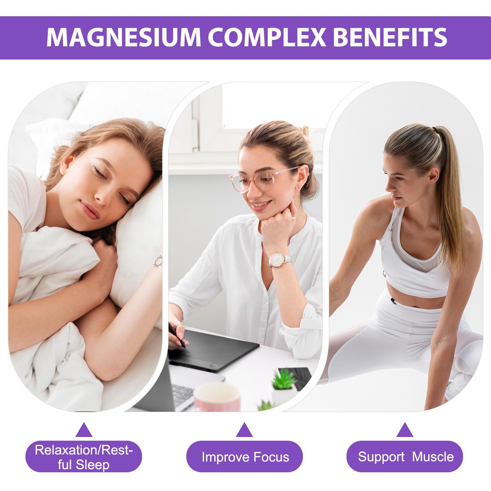 Magnesium Glycinate Liquid Drops for Women & Men, Triple Calm Magnesium Complex Supplement with L-Threonate, Malate, L-Theanine for Kids Adults Calm, Sleep & Mood, Sugar-Free, Natural Flavor, 2 fl oz - Maple Wellness Supplements