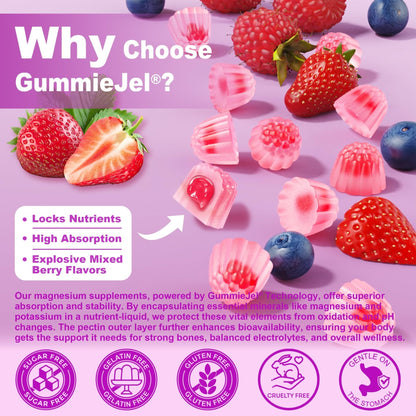 Magnesium Gummies 400mg | 5-in-1 Magnesium Complex for Women & Men: Mag Glycinate, Citrate, Malate, Chloride & Taurate | w/Ashwagandha, D3 & Zinc for Relaxtion, - Maple Wellness Supplements