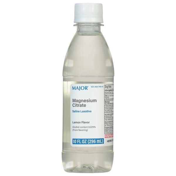 Major Magnesium Citrate Saline Laxative - Helps Relieve Occasional Constipation (Irregularity) - Lemon Flavor - 10 Fl. Oz. (1 Pack) - Maple Wellness Supplements