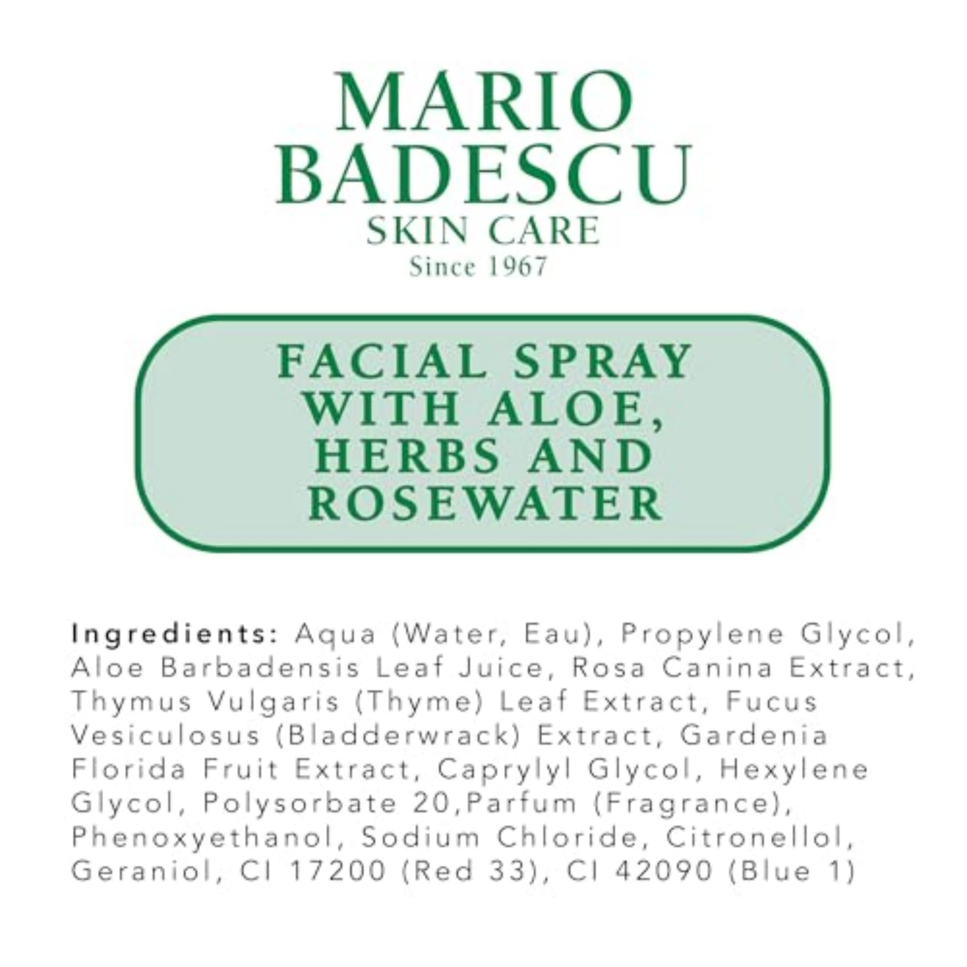 Mario Badescu Facial Spray with Aloe, Herbs and Rose Water for All Skin Types, Face Mist that Hydrates - Maple Wellness Supplements