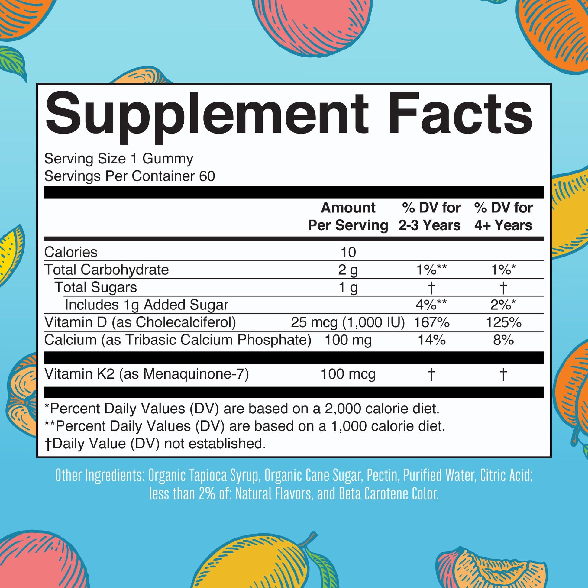 MaryRuth Organics Calcium with Vitamin D & Vitamin K2, 2 Month Supply, Calcium Supplement Supports Bone Health & Joint Support, with Vitamins D3 K2 Gummies, Vegan, Non-GMO, Gluten Free, 60 Count - Maple Wellness Supplements