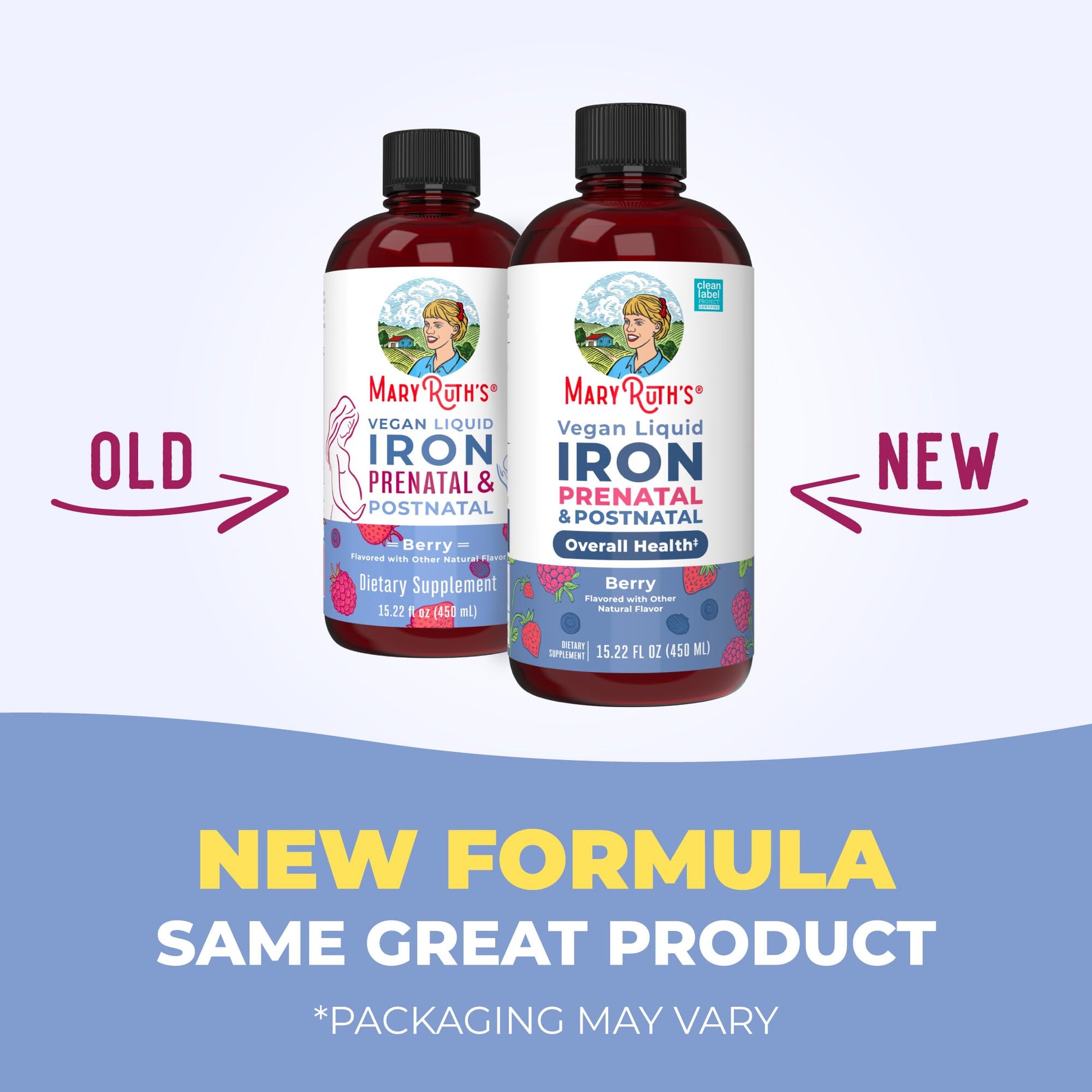 MaryRuth Organics | Liquid Iron Supplement Prenatal & Postnatal for Pregnant & Lactating | Iron Deficiency | Immune Support | Sugar/Gluten Free | Vegan | Non-GMO | 15.22 Fl Oz - Maple Wellness Supplements