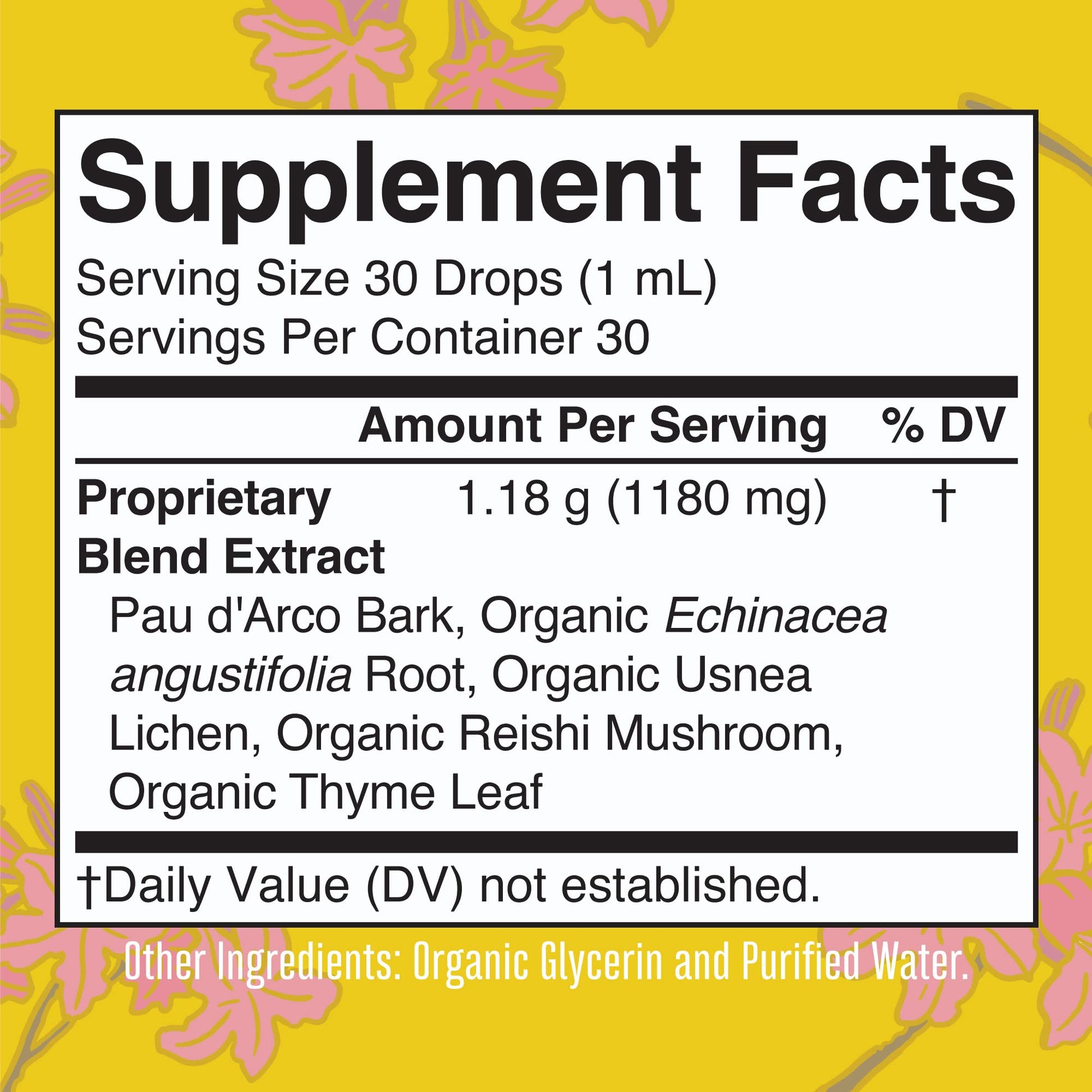 MaryRuth Organics PAU D'Arco Herbal Blend | Reishi Mushroom | Echinacea angustifolia Root | Usnea Lichen | Thyme Leaf | Vegan | Non-GMO Project Verified | Gluten Free | 30 Servings | 1 Fl Oz - Maple Wellness Supplements