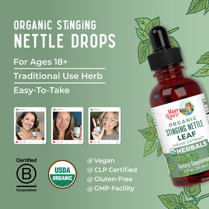 MaryRuth Organics Stinging Nettle Leaf Extract | Detox Supplement Herbal Drops | USDA Organic | Vegan | Non-GMO | Gluten Free | 1 Fluid Oz - Maple Wellness Supplements