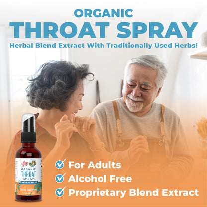 MaryRuth Organics USDA Organic Throat Spray with Mullein Leaf | Marshmallow Root & Licorice Root & Thyme Leaf | 4 Herbal Blend | Non-GMO | Vegan | Gluten Free | 1 Fl Oz | Up to 100 Servings - Maple Wellness Supplements