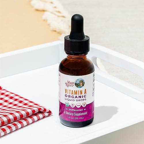 MaryRuth Organics USDA Organic Vitamin A Liquid Drops | 3 Month Supply | Bone Health for Ages 14+ | Essential Vitamin | 750mcg per Serving | Sugar Free | Vegan | Non-GMO | Gluten Free | 1oz - Maple Wellness Supplements