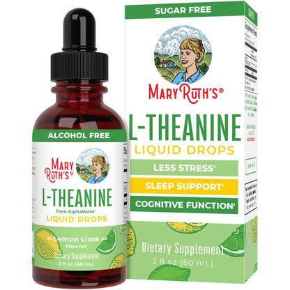 MaryRuth's L Theanine 200mg Liquid Drops | Mood Support for Adults & Kids | Focus Supplement | Natural Sleep Support | Vegan | Non-GMO | Gluten Free | 30 Servings - Maple Wellness Supplements