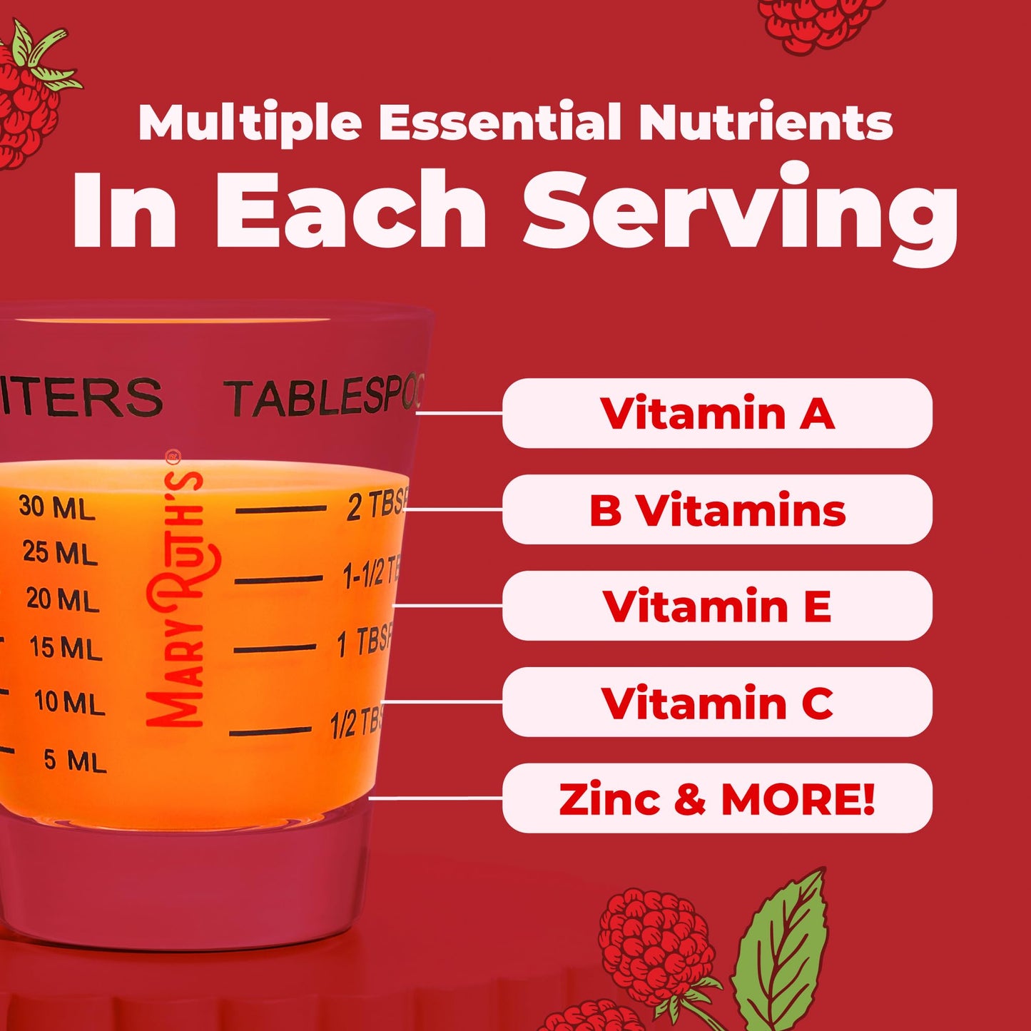 MARYRUTH'S Multivitamin for Women, Men & Kids | Liquid Morning Multivitamin | Vitamin A C D E B6 B12 Biotin Zinc - Maple Wellness Supplements