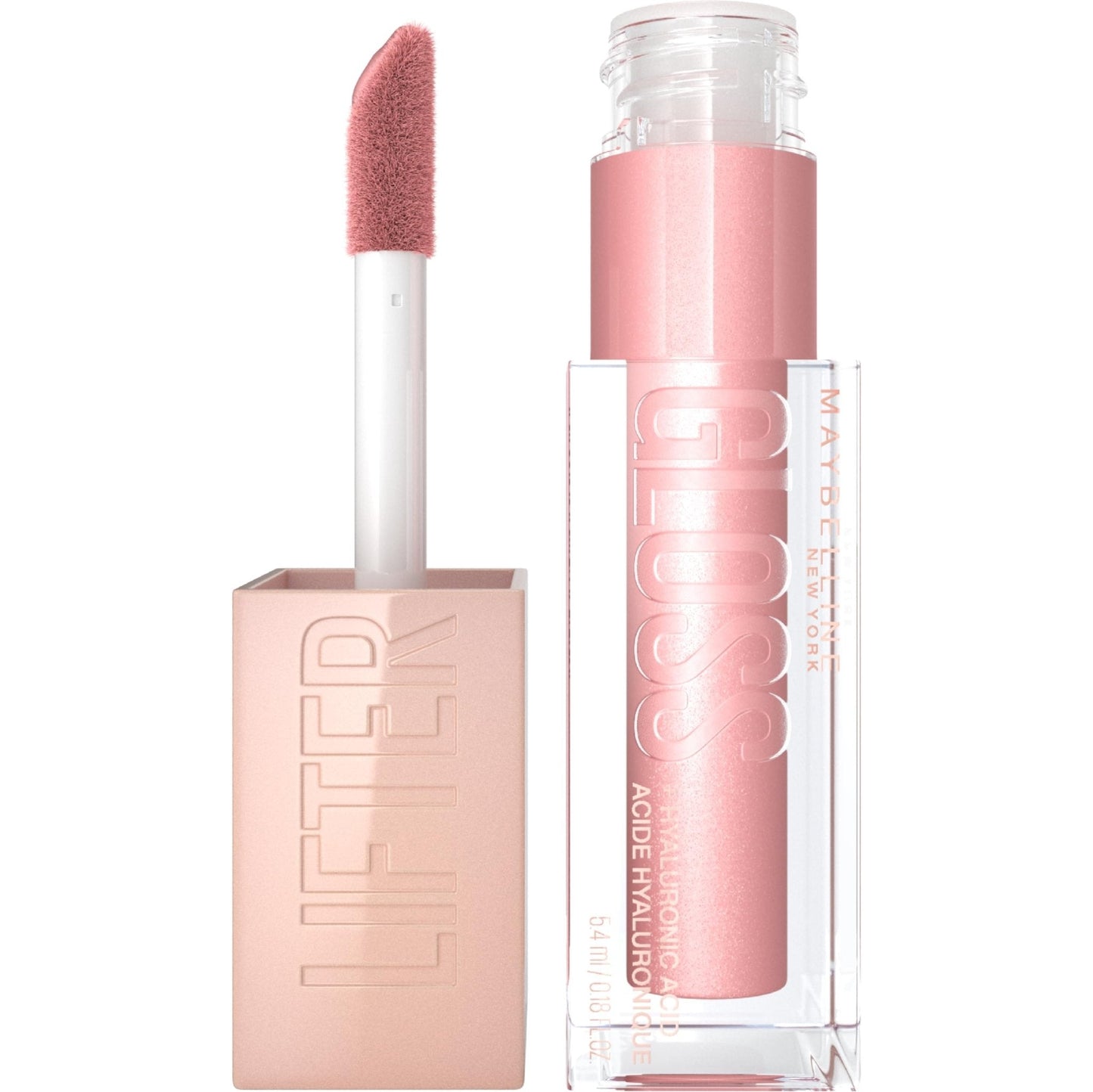 Maybelline Lifter Gloss, Hydrating Lip Gloss with Hyaluronic Acid, High Shine for Plumper Looking Lips, Opal, Pink Neutral, 0.18 Ounce - Maple Wellness Supplements