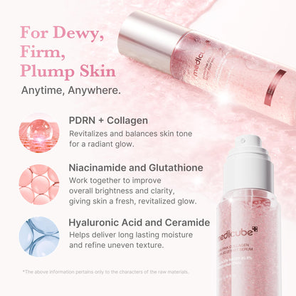 medicube Jelly Mist Serum with Pink PDRN Collagen | Dual-Texture Glow Spray with Niacinamide, Glutathione, Ceramide, Hyaluronic Acid - Maple Wellness Supplements