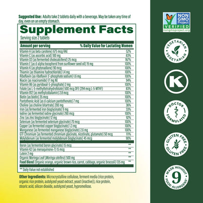MegaFood Baby & Me 2 Postnatal Vitamins for Women Breastfeeding with Folate (Folic Acid Natural Form), Choline, Iodine, Vitamin D - Maple Wellness Supplements