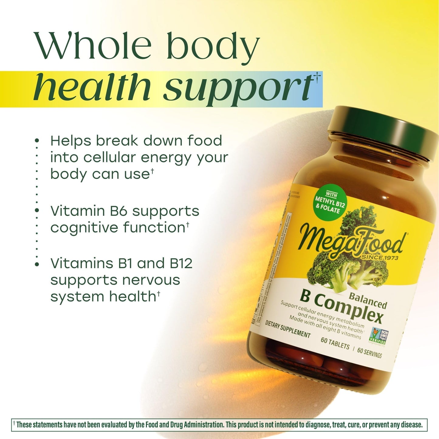 MegaFood Balanced B Complex - Vitamin B Complex for Women & Men - Vitamin B6, B12, Folate, Biotin - Cellular Energy Metabolism - Maple Wellness Supplements