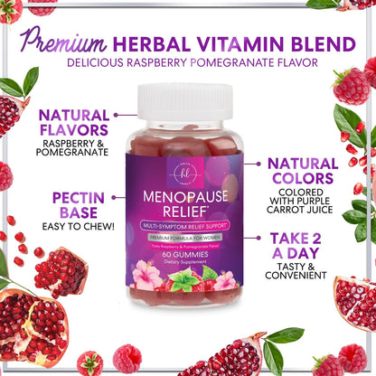 Menopause Supplements for Women - Complete Natural Mild Hot Flashes & Night Sweats Support, Multi Benefit Menopause Relief Gummy, Support for Balance & Energy, Gluten-Free & Non-GMO - 60 Gummies - Maple Wellness Supplements