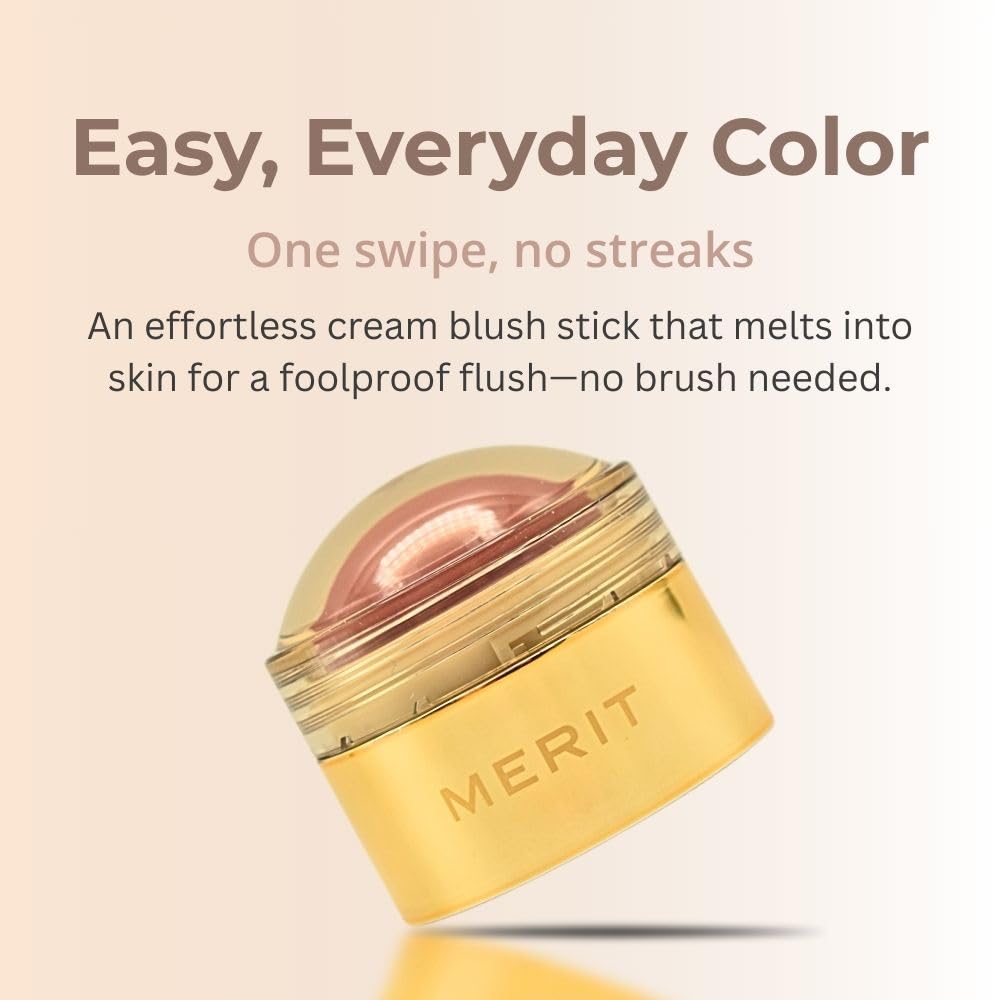 MERIT Flush Balm Cream Blush – Archival Cool Mauve | Hydrating Radiant Cheek & Lip Tint Stick with Vitamin E | Lightweight, Buildable, Vegan & Cruelty-Free Blush - Maple Wellness Supplements
