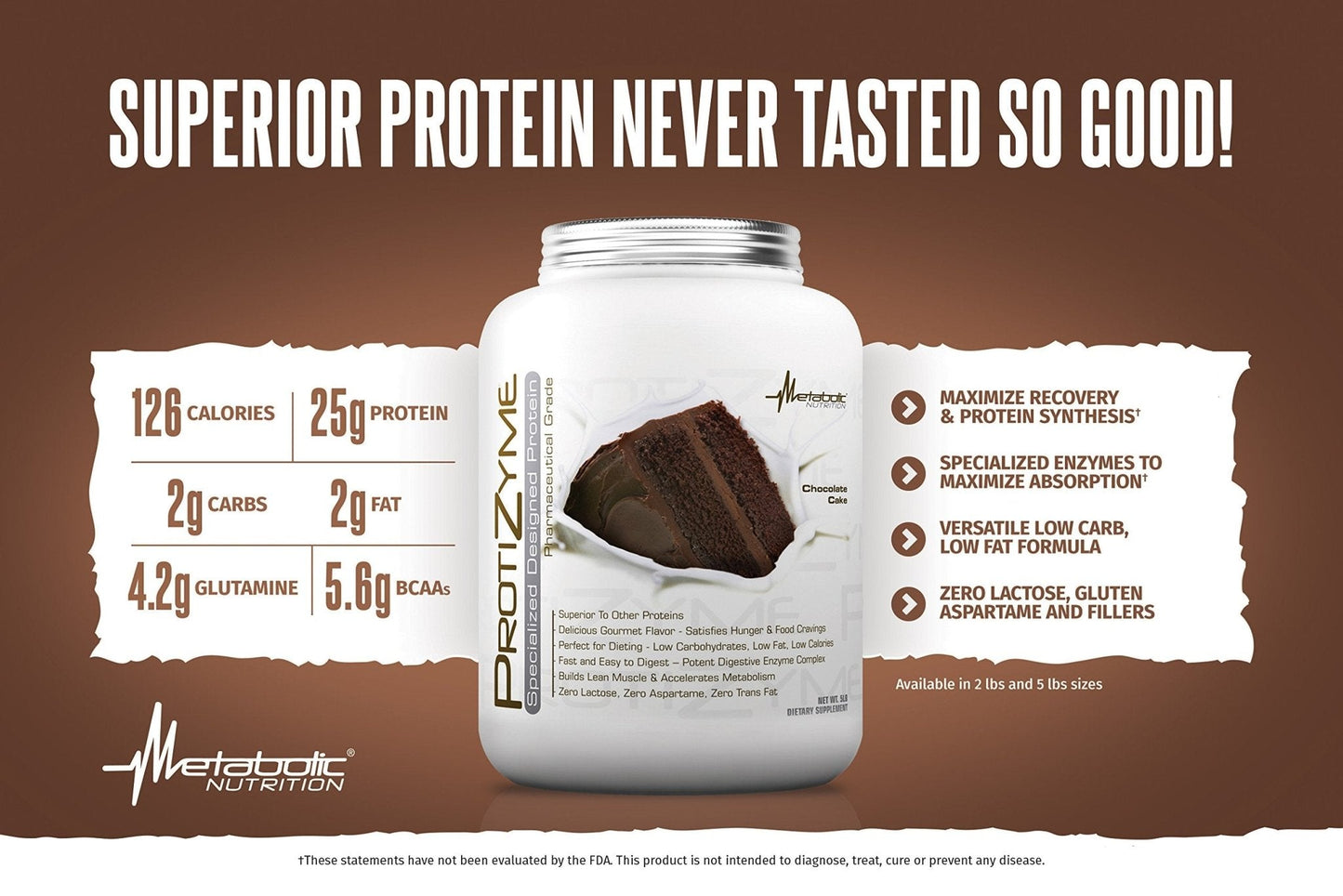 Metabolic Nutrition | Protizyme | 100% Whey Protein Powder | High Protein, Low Carb - Maple Wellness Supplements