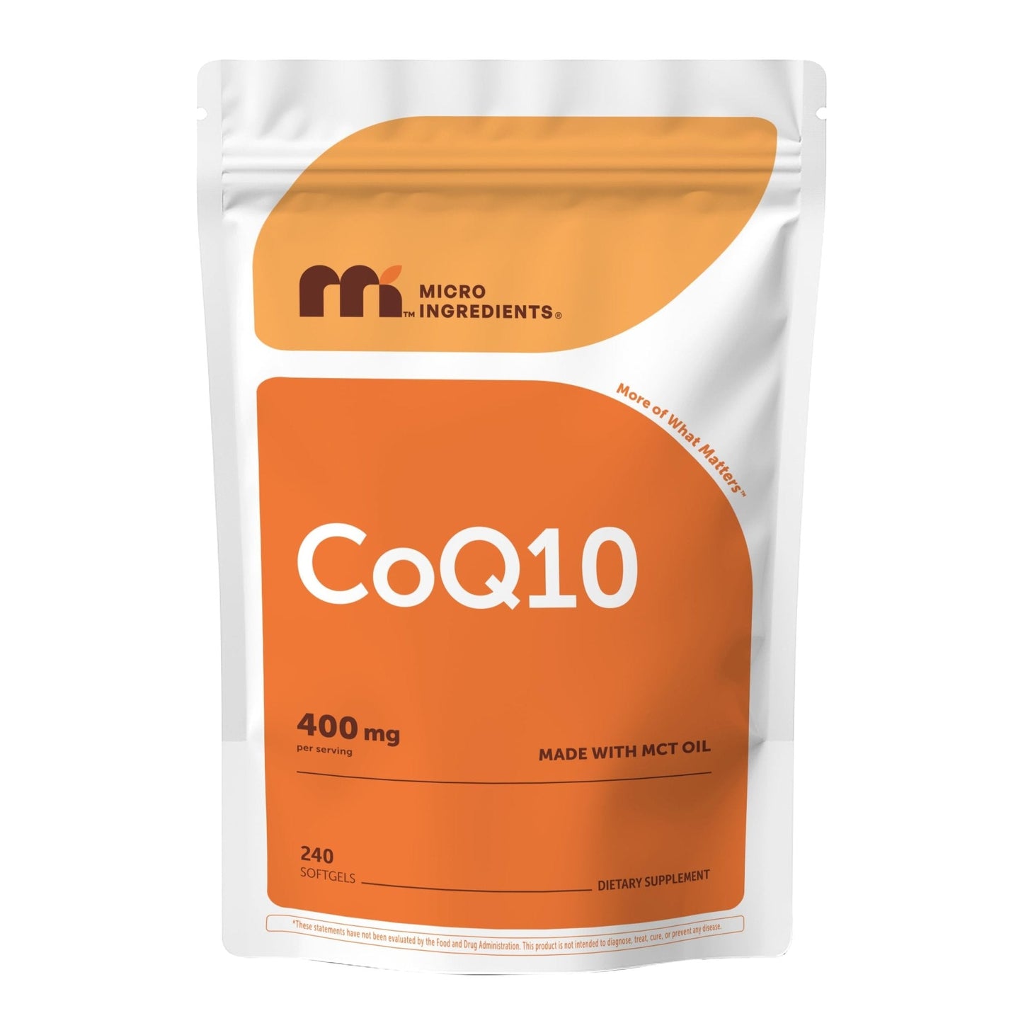 Micro Ingredients CoQ10 400 mg Per Serving, 240 Softgels | Made with Coconut MCT Oil | Coenzyme Q10 (Ubiquinone) | Non-GMO - Maple Wellness Supplements