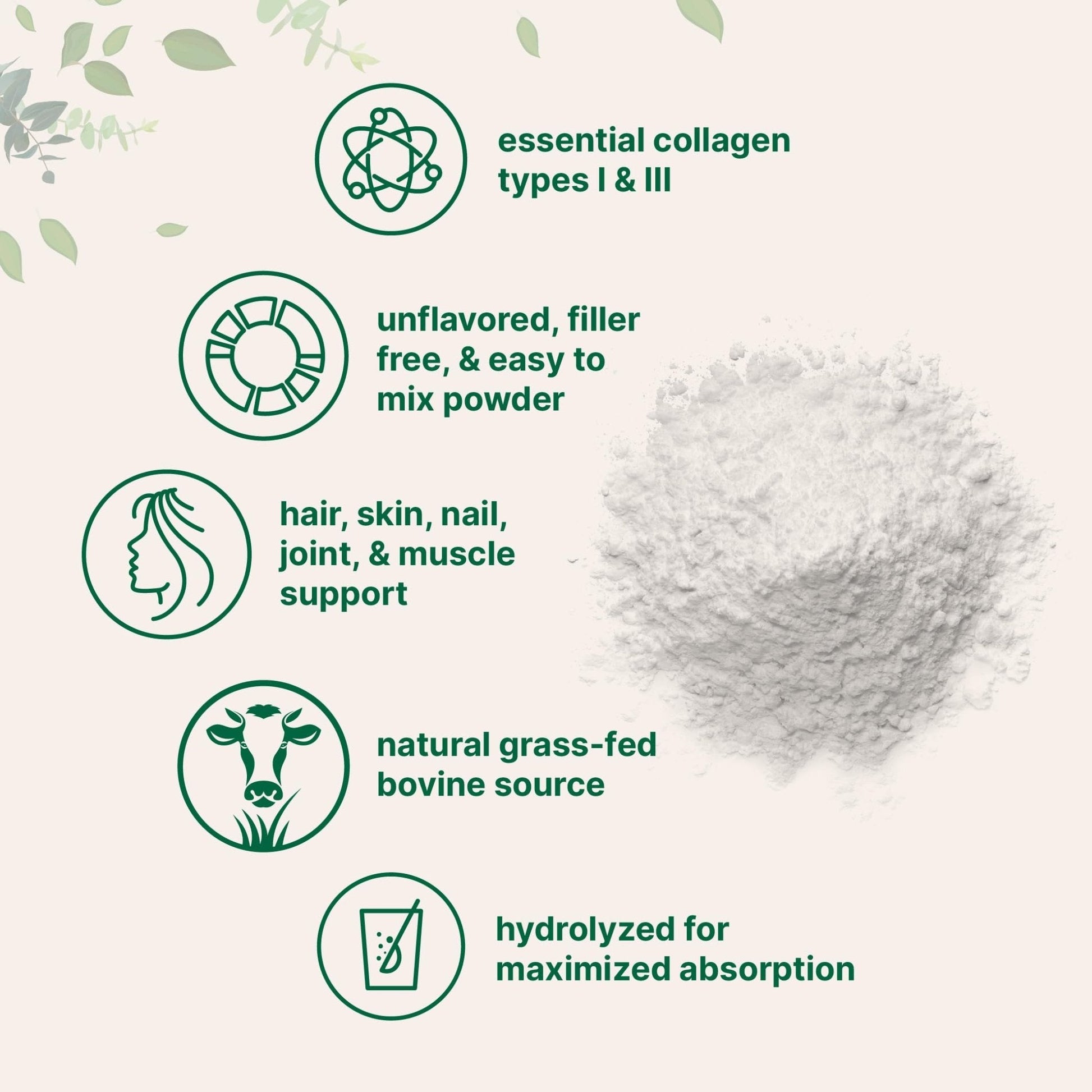 Micro Ingredients Hydrolyzed Collagen Peptides Powder, 1 lb | Type I & III Collagen for Women & Men | Unflavored Bovine Collagen Protein | Easy Dissolve, Paleo, Non-GMO - Maple Wellness Supplements