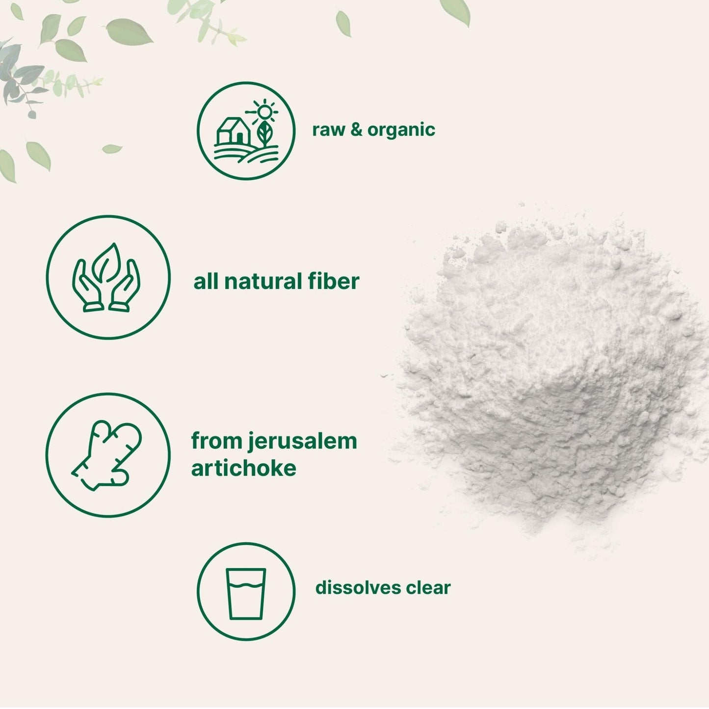 Micro Ingredients Organic Inulin FOS Fiber Powder, 2.2 lbs | Quick Water-Soluble Prebiotic | Natural Fiber for Smoothies & Drinks | Vegan Friendly, Dissolves Clear - Maple Wellness Supplements