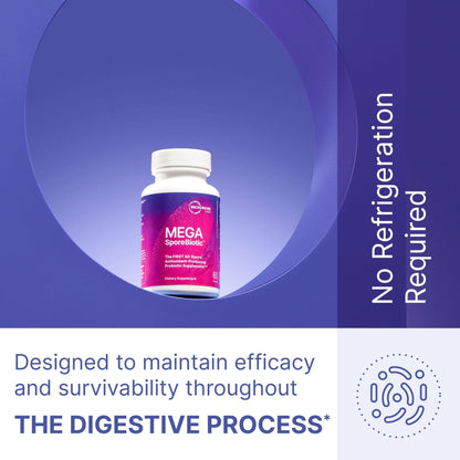 Microbiome Labs MegaSporeBiotic Probiotics for Women & Men - Spore-Based Probiotic for Gut Health & Digestive Support - Shelf-Stable, Travel-Friendly - Maple Wellness Supplements