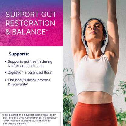 Microbiome Labs RestorFlora - Men's & Women's Probiotics for Digestive Health & Gut Reset - Spore Based Saccharomyces Boulardii Probiotics - Maple Wellness Supplements