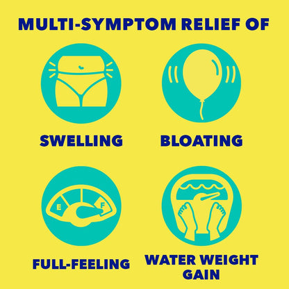 Midol Bloat Relief Caplets with Pamabrom, Relieve Bloating Symptoms Before and During Your Period, Provides Up to 6 Hours of Relief for Women, 60 Count - Maple Wellness Supplements