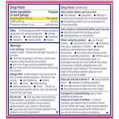 Midol Complete Gelcaps 24ct: Midol Complete Menstrual Pain Relief Gelcaps with Acetaminophen for Menstrual Symptom, PMS Relief, and Period Cramp Relief - 24 Count - Maple Wellness Supplements
