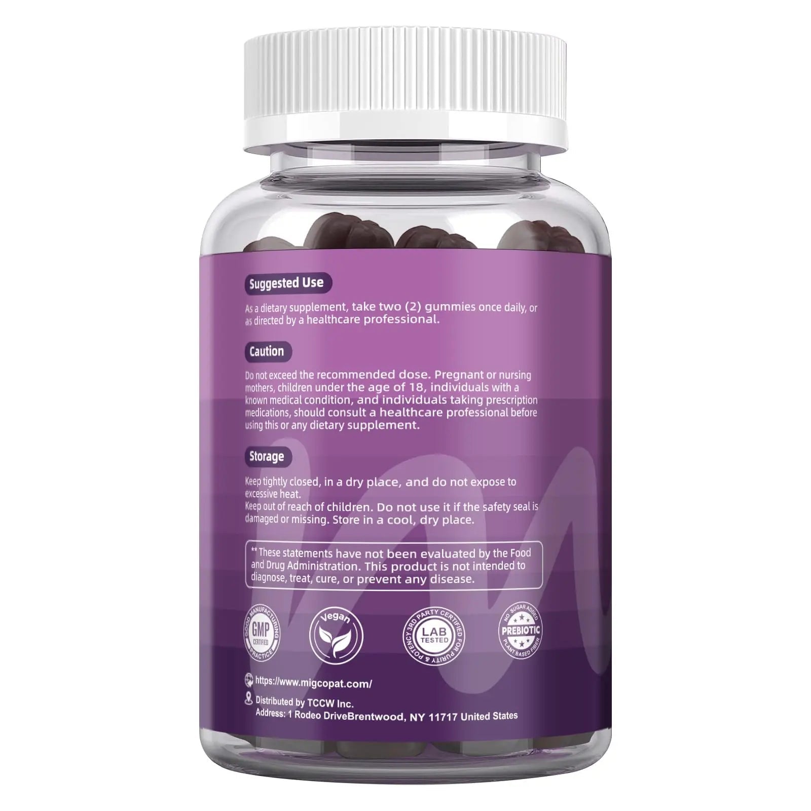 Migcopat Pre Post Probiotics Gummies, 5 in 1 Probiotic Prebiotic Postbiotic Digestive Enzymes with Fiber, 120 Billion CFU Probiotics Complete Gut Support, Sugar Free, Vegan, BlackBerry Flavor, 60 Cts - Maple Wellness Supplements