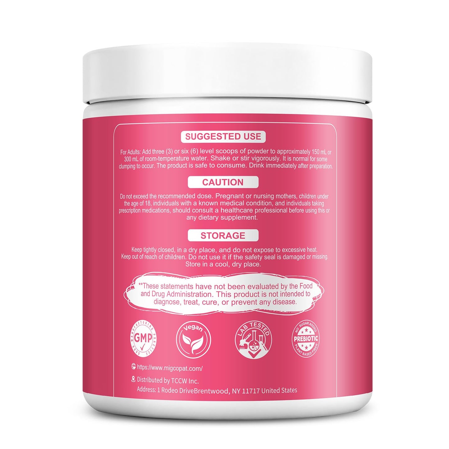 Migcopat Superfood Fiber Powder with Probiotics, Prebiotics, Digestive Enzymes, Vitamin C, Inulin, Magnesium, 14G Fiber Supplement for Digestive Support & Skin Health - Maple Wellness Supplements