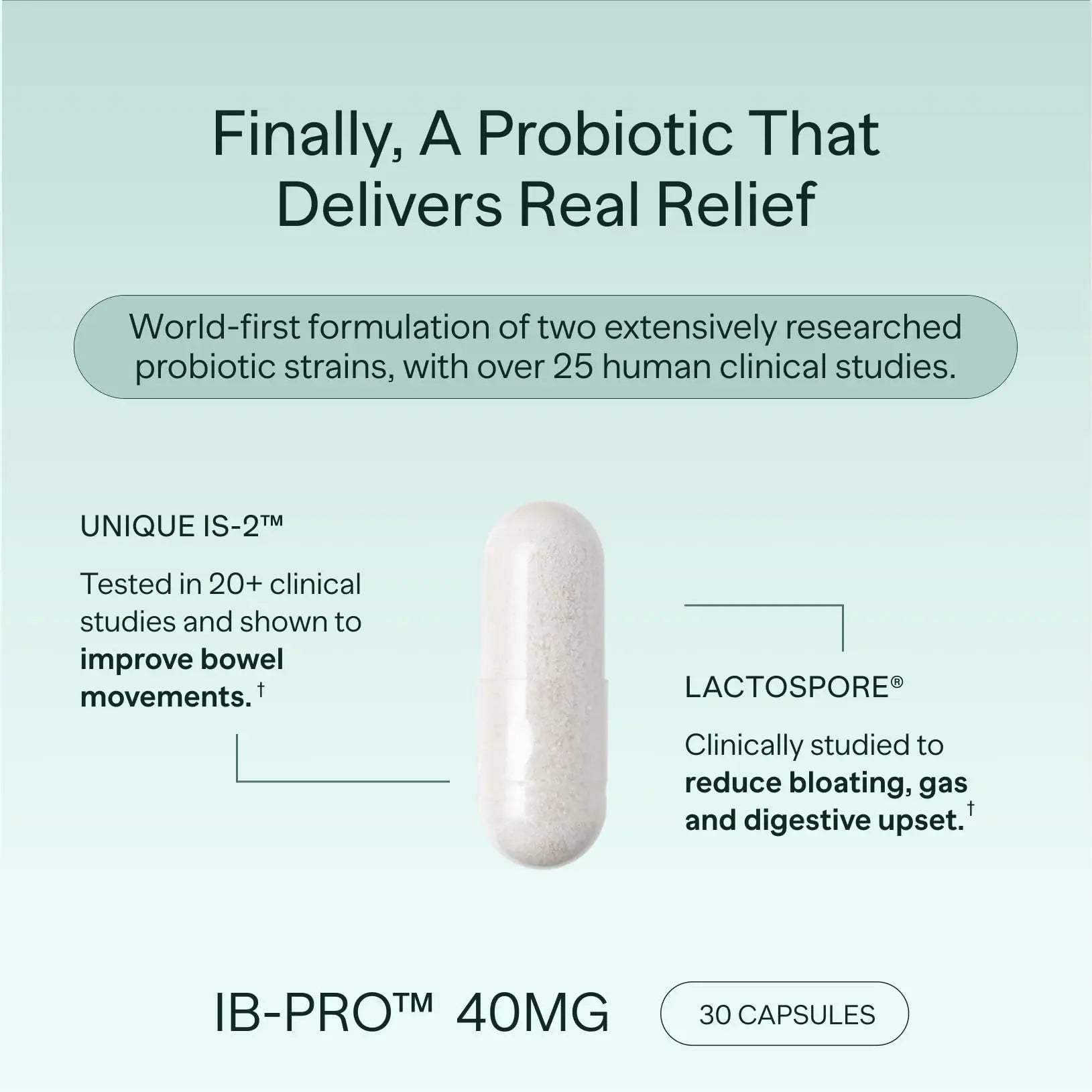 MIOME IB-PRO Bacillus Coagulans Probiotic - 2-1 Lactospore & Unique is-2 for Occasional Constipation, Bloating & Digestive Upset - 3rd Party Verified - 30 Capsules - Maple Wellness Supplements
